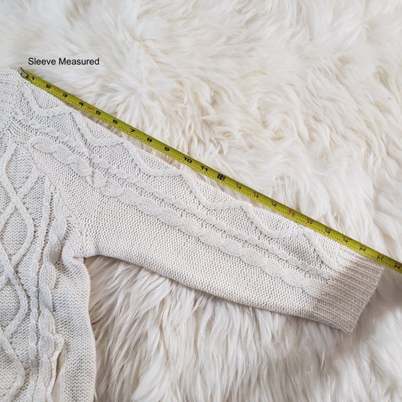 NWOT DKNY Cable Knit Zipper Ivory Cardigan Size XS - Picture 4 of 10